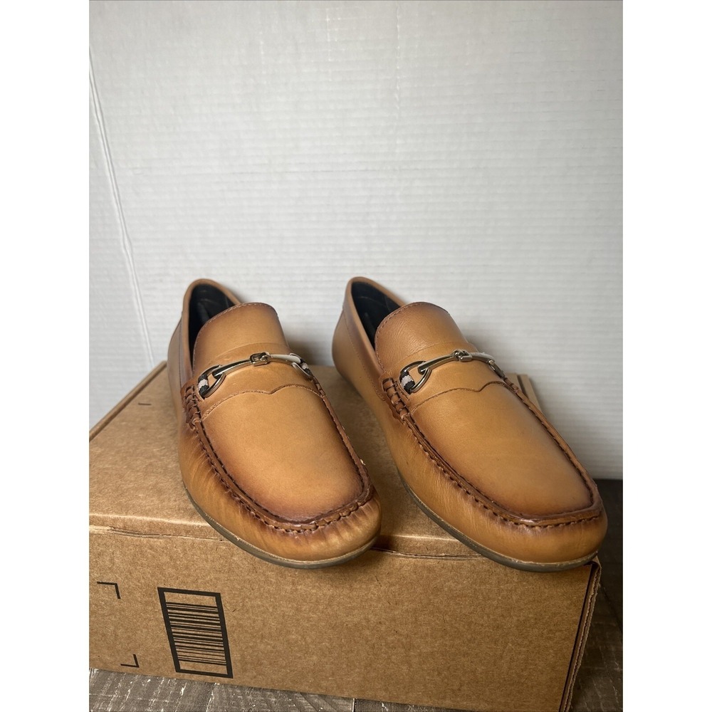 Marc Joseph New York Mens Sz 9.5 Tan Leather Loafers‎ SlipOn Shoes 6120 TN NWOB